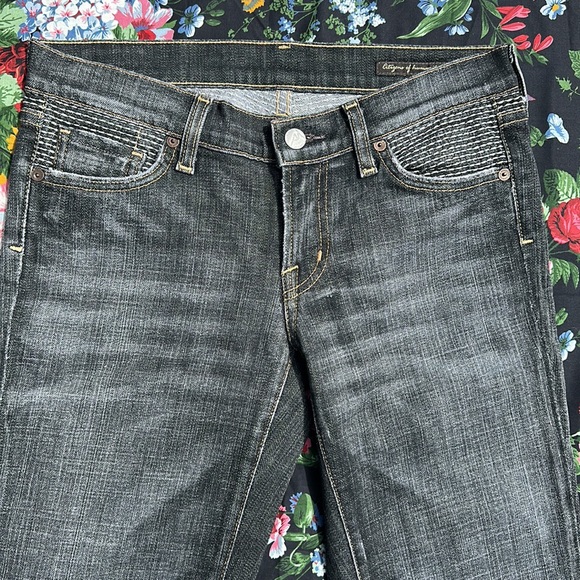 Citizens Of Humanity flair black/ grey Dark Wash thick stitching detail size 27 - Picture 7 of 15